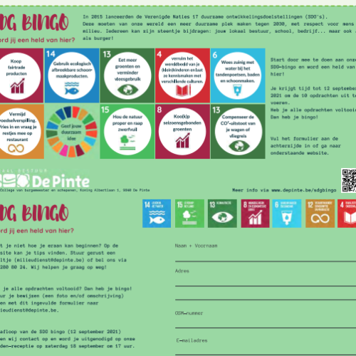 SDG Bingo: word een held van hier - De Pinte